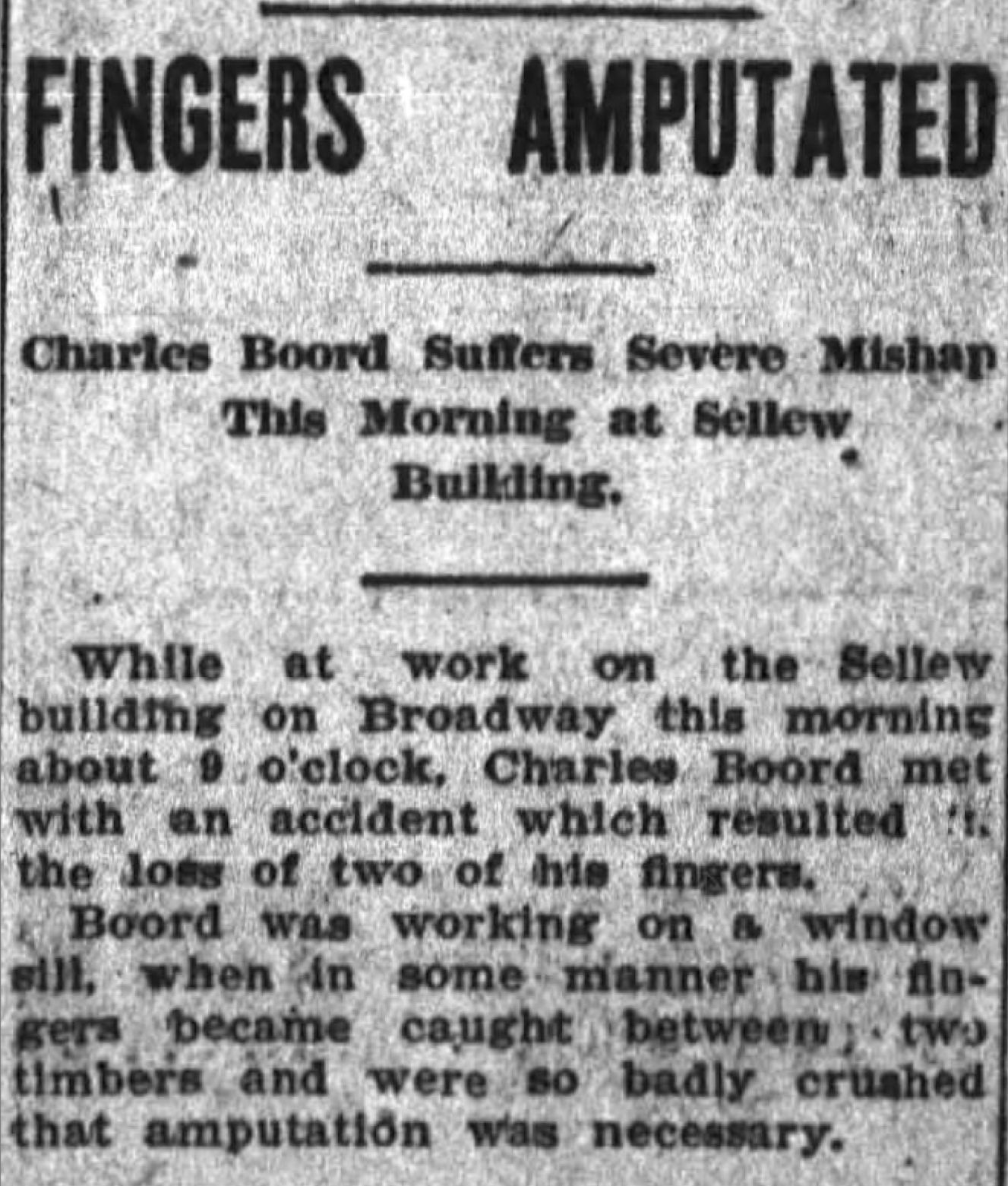 Fingers amputated